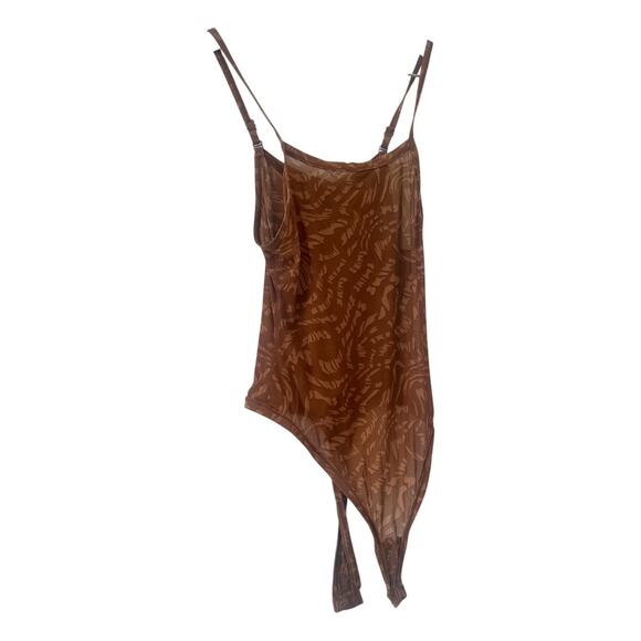 Skims Latte Summer Mesh Strappy Bodysuit Swirl Brown Sheer Size 4X - Picture 7 of 12